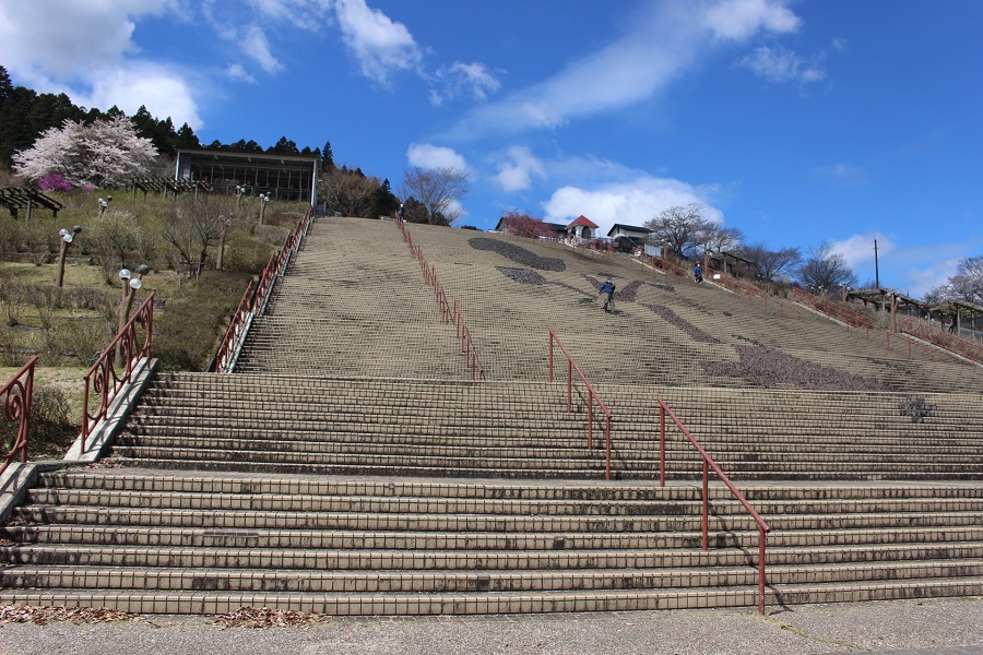 宮ケ瀬湖広場下から階段を眺める